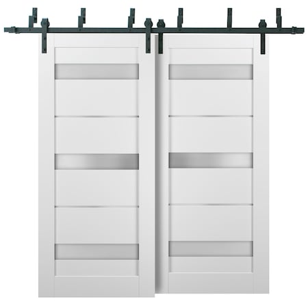 Sartodoors Barn Interior Door, 64" x 96", Gray QUADRO4055BBB-WS-6496